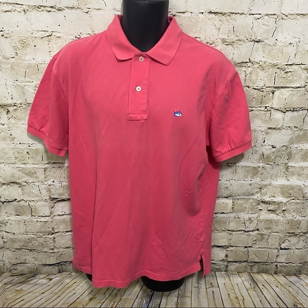 Southern Tide Salmon Pink Short Sleeve Polo Shirt